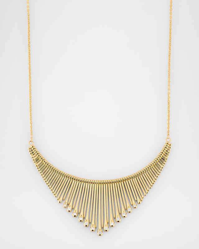18K Yellow Gold Diamond Statement Necklace
